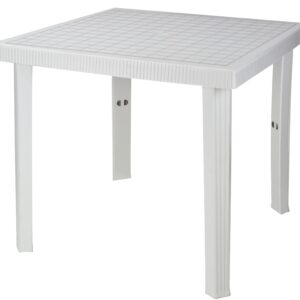 Tavolo tavolino 79x79 cm Figaro garden bianco in dura resina finto rattan