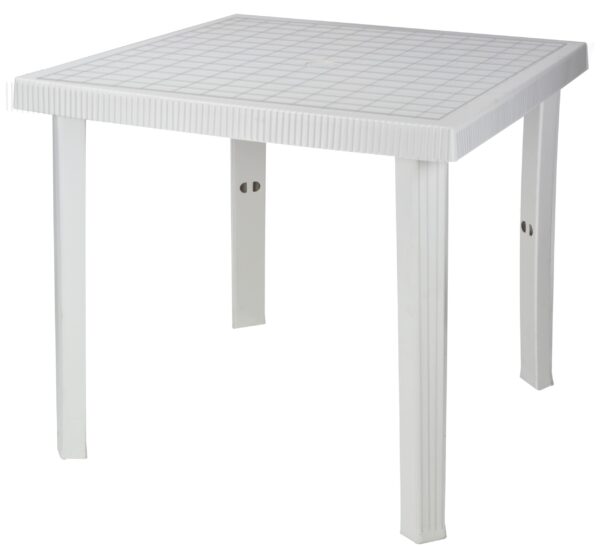 Tavolo tavolino 79x79 cm Figaro garden bianco in dura resina finto rattan