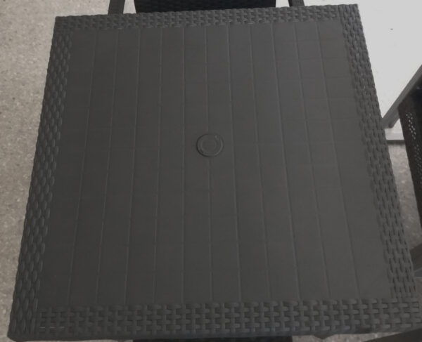 Tavolo tavolino quadrato per 4 persone 80x80 cm Figaro Garden in dura resina finto rattan vimini nero antracite per bar ristorante casa giardino balcone