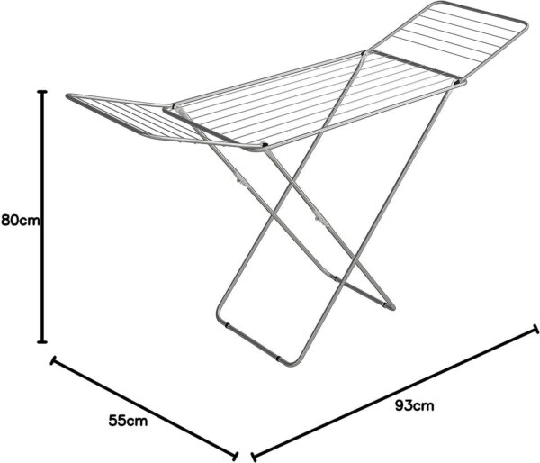 Stendibiancheria stendino pieghevole Gimi Jolly in acciaio grigio stendi panni da pavimento con piedi antiscivolo stenditura 18 metri per casa balcone interno esterno made in Italy