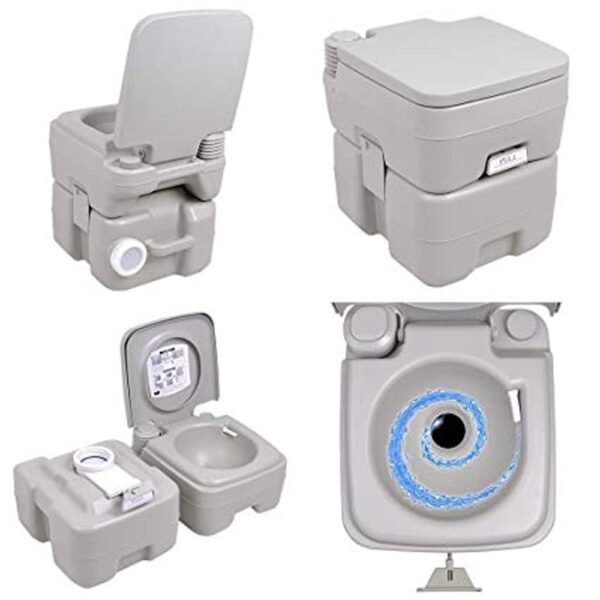 Bagno toilette wc gabinetto water chimico mobile portatile in dura resina con pistone per scarico acqua per campeggio camper roulotte pic nic barca