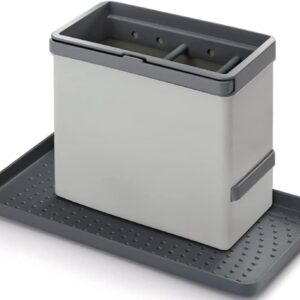 Dispenser organizer porta utensili posate grigio per lavello cucina