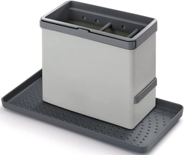 Dispenser organizer porta utensili posate grigio per lavello cucina