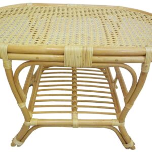 Set completo salotto in vimini bambù e rattan Bali chiaro naturale