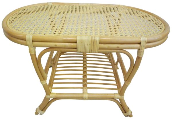 Set completo salotto in vimini bambù e rattan Bali chiaro naturale