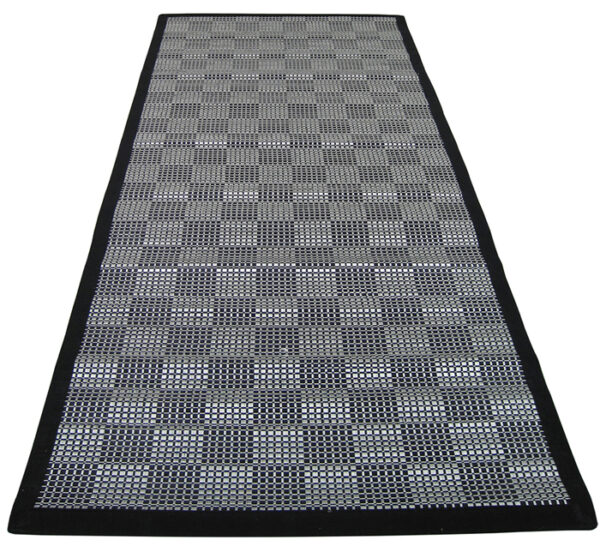 Tappeto in Bambù e cotone quadretti bianco nero 120X260 cm per Interno Casa Salotto Camera