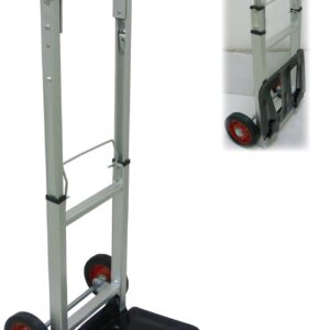 Carrello portapacchi in acciaio con 2 ruote pieghevole portata 90 kg