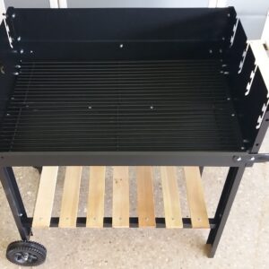 Barbecue braciere portatile in metallo ferro e acciaio a legna e carbonella BBQ carrello grill grande piano cottura