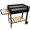 Barbecue braciere portatile in metallo ferro e acciaio a legna e carbonella BBQ carrello grill grande piano cottura